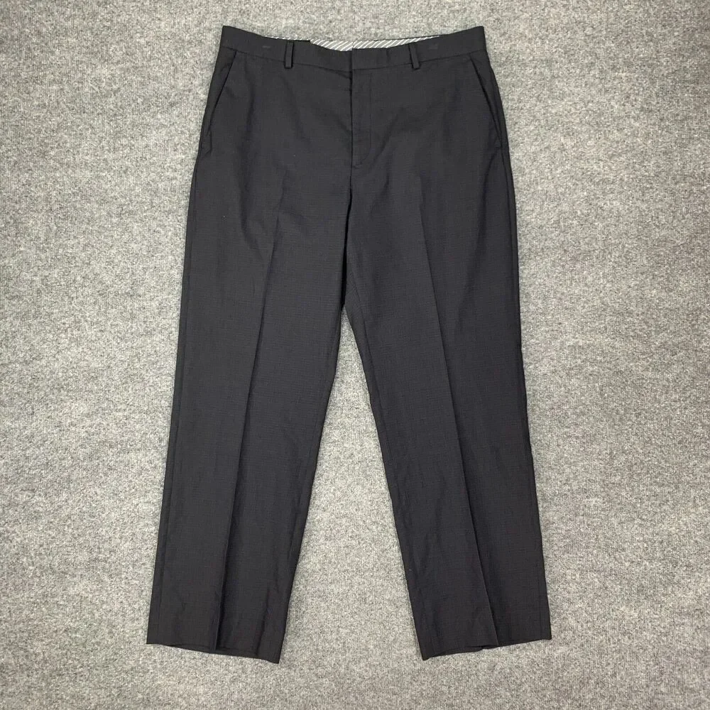 Banana Republic Classic Dress Pant Mens 35 Gray Straight Leg Mid Rise Flat Front